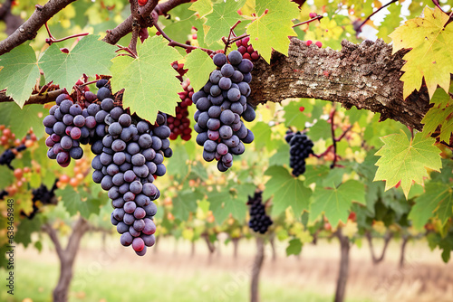 Wallpaper Mural Bunches of grapes on a farmer's plantation, generative ai. Torontodigital.ca