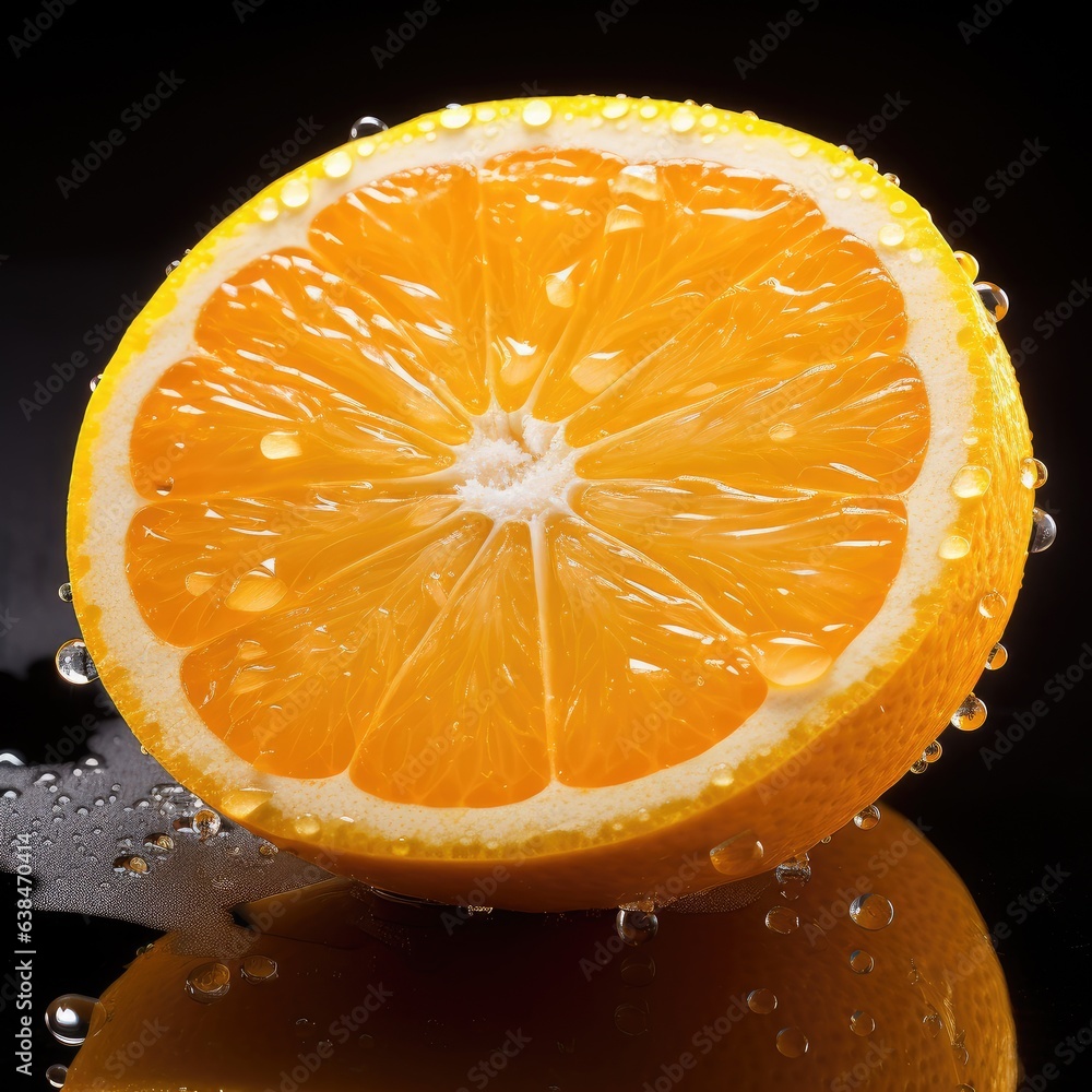 sliced flying orange with splash isolated on white background. cut orange in pieces isolated on white background, AI Generated sliced flying orange with splash isolated on white background. cut orange in pieces isolated on white background, AI Generated