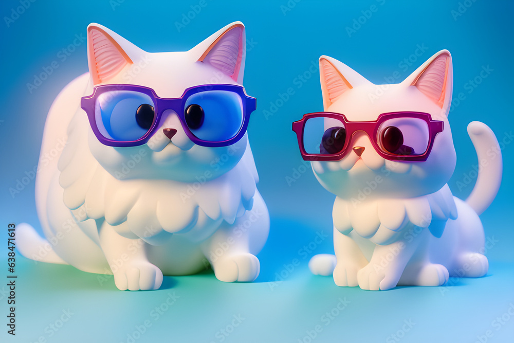 cats in glasses. Generative AI