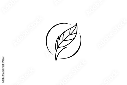feather logo with circle shape