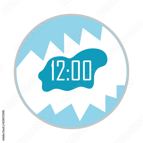 Reloj digital circular. Ilustración. Diseño de reloj vectorial