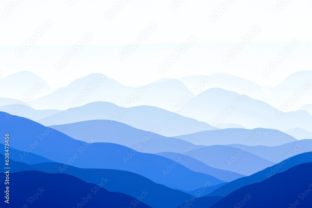 misty blue mountain range stretching to the horizon, generative ai