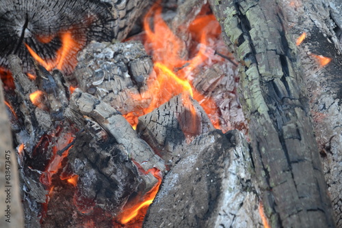 Il calore del fuoco in attesa della brace