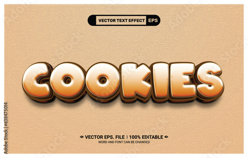 Cookies editable vector text style effect