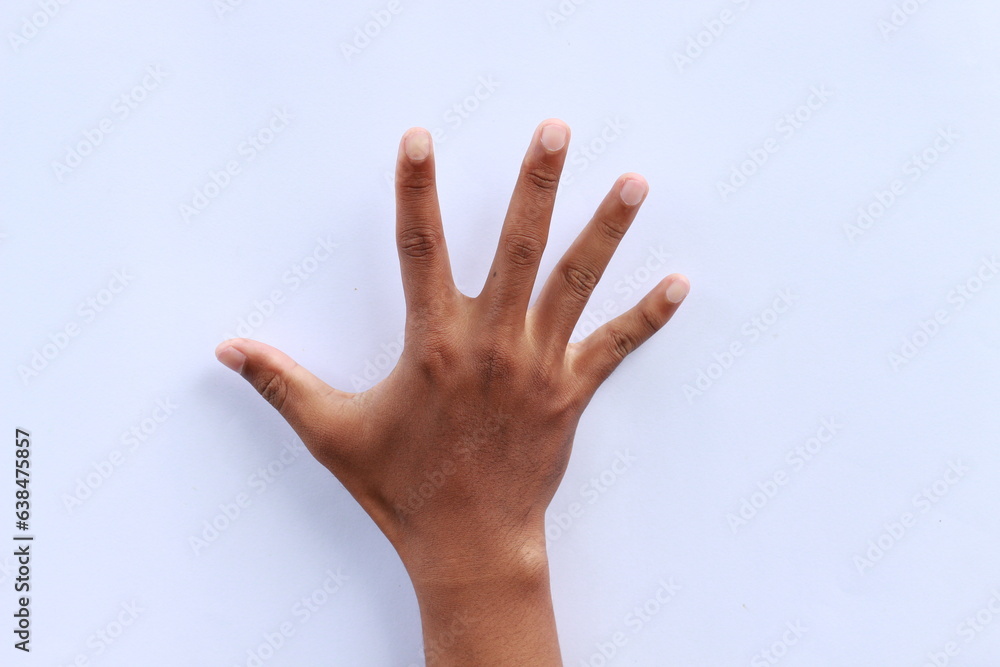 hand opening gesture isolated on white background hand opening gesture isolated on white background