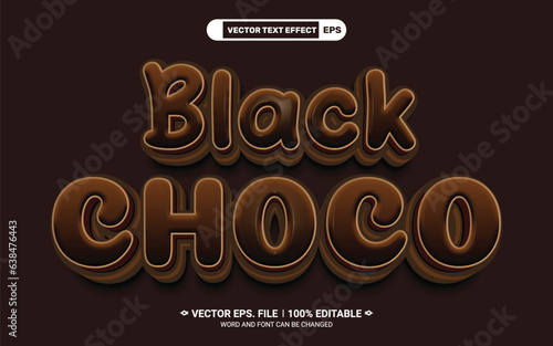 Black choco editable vector text effect