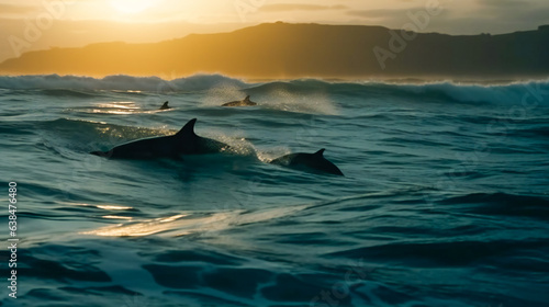 Capturing Dolphins in Motion. Generative AI © EwaStudio