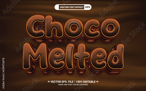 Choco melted editable 3d vector text effect