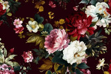 vintage background burgundy bouquet decoration spring nature flower dark wallpaper peony. Generative AI.