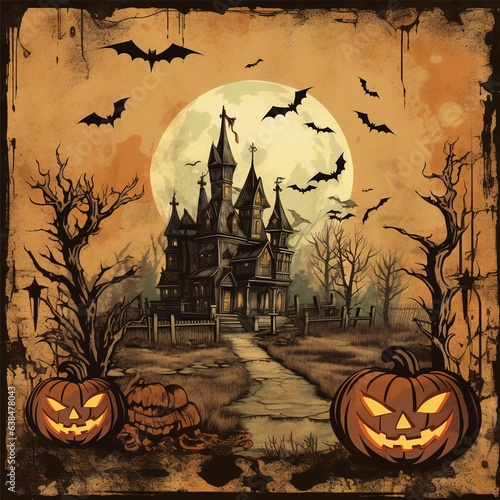 halloween background with pumpkins