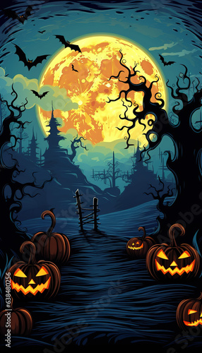 halloween background with pumpkins