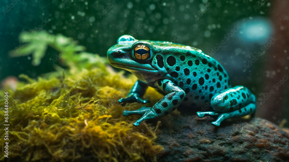 Obraz premium The Splendid Poison Frog in its Habitat. Generative AI