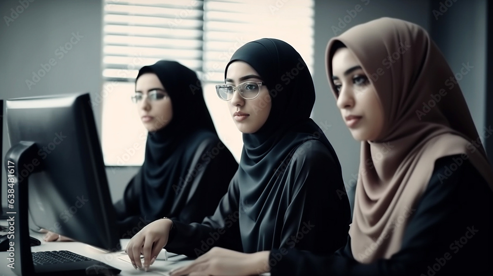 group of three successful Muslim women group of three successful Muslim women