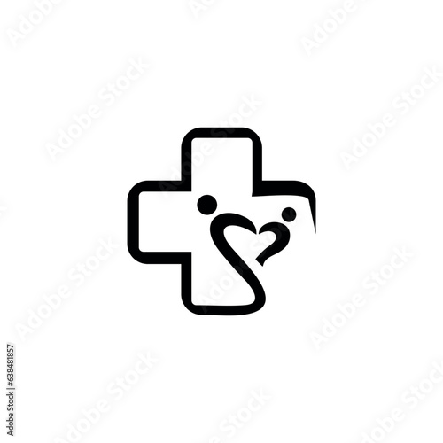 Medical pharmacy logo design template. People Care Concept Logo Design Template