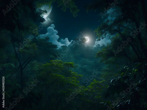 月食と森の中