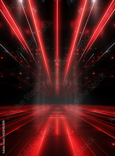 Ai generative Backdrop With Illumination Of Red Spotlights For Flyers realistic image ultra hd high design
