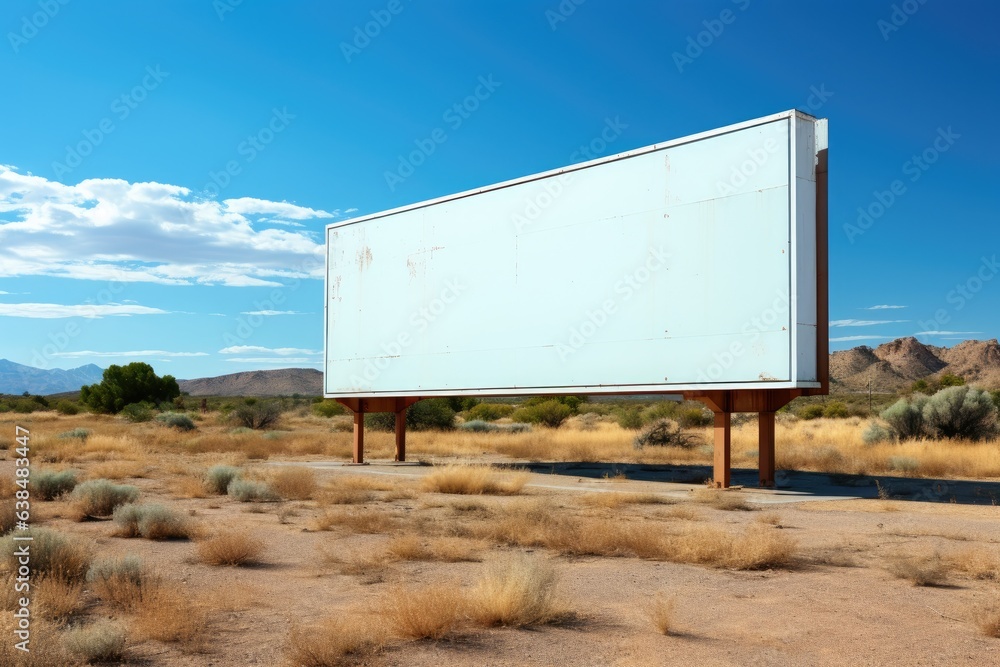 Mockup of a large white clean billboard, advertising poster. Generative AI Mockup of a large white clean billboard, advertising poster. Generative AI