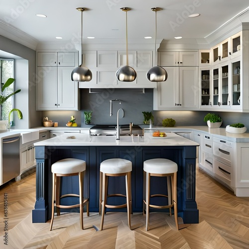 modern interior with kitchen