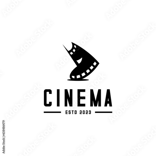 film reel vector, cinema logo on white background