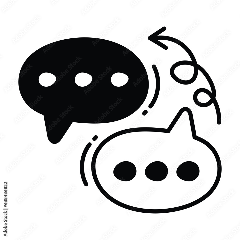 Fototapeta premium Chatting doodle Icon Design illustration. Business Symbol on White background EPS 10 File