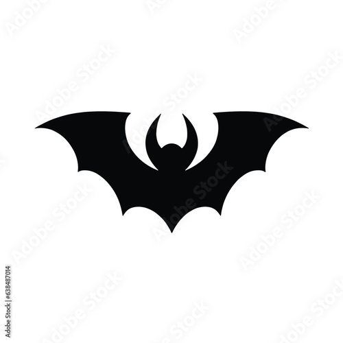 Bat logo Halloween character ghost, black vector icon illustration symbol 