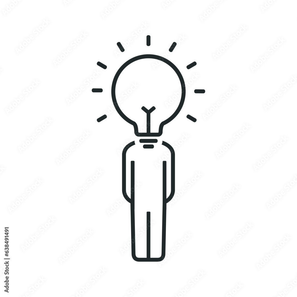 Person lightbulb icon. Illustration vector