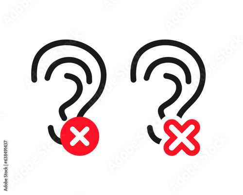 Ear problem icon. Illustration vector