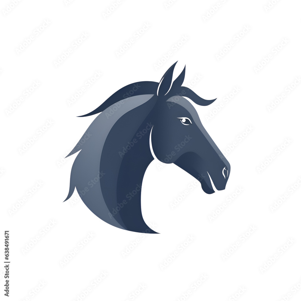 Fototapeta premium Horse head logo. Vector illustration of a black horse head.