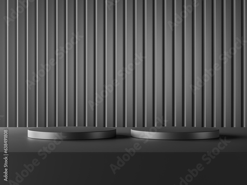 Wallpaper Mural 3D rendering abstract black platform podium product presentation backdrop Torontodigital.ca