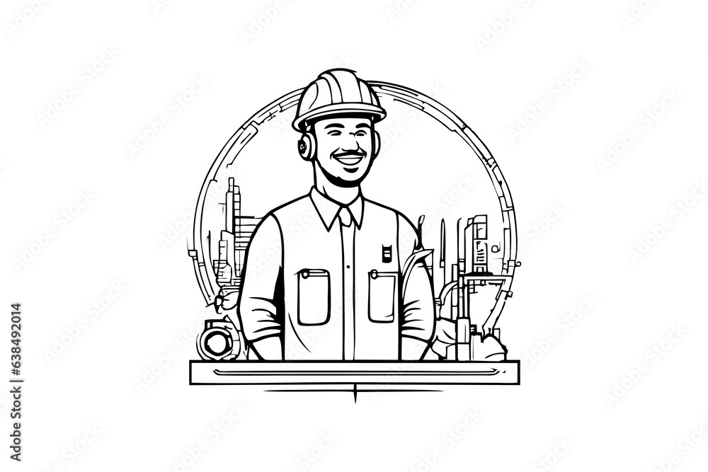 logo the chief engineer is explaining about work safety logo the chief engineer is explaining about work safety