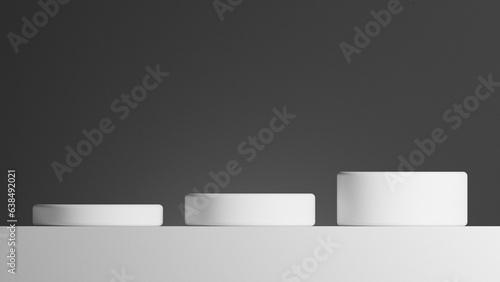 Abstract minimal scene with geometric. podium on gradient black grey background. product presentation, mock up, product show, podium, stage pedestal or platform
