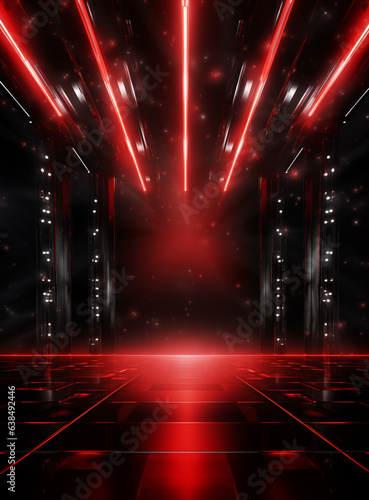 Ai generative Backdrop With Illumination Of Red Spotlights For Flyers realistic image ultra hd high design
