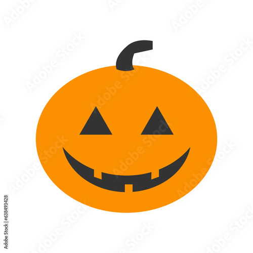 Pumpkin with an evil smirk for Halloween, vector illustration.