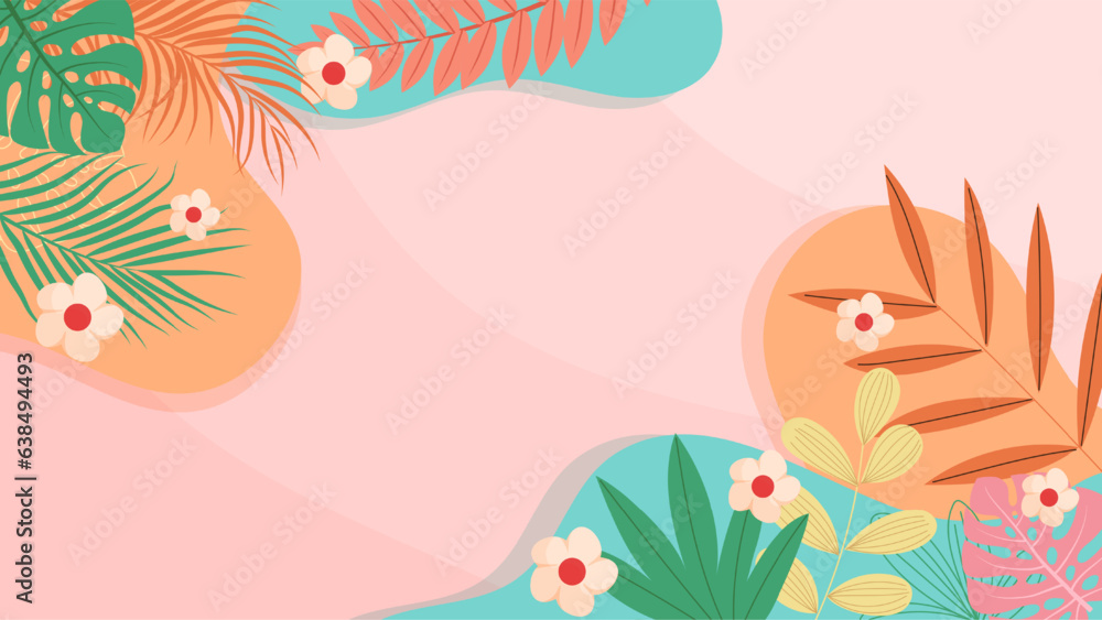 Tropical leaves summer frame with sand beach copy space. Palm leaves. Rainforest. Summer tropical leaf. Summertime style. Summer vector. Tropical leaves summer frame with sand beach copy space. Palm leaves. Rainforest. Summer tropical leaf. Summertime style. Summer vector.
