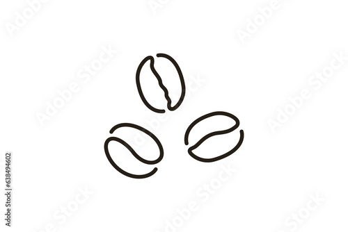 Set of Coffee Beans Icon. Brown Coffee Outline Style isolated on White Background. Flat Vector Icon Design Template Element.