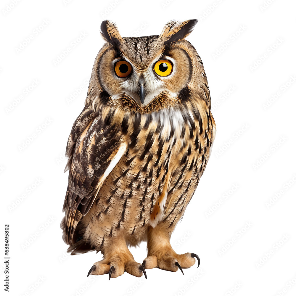 Naklejka premium great horned owl isolated