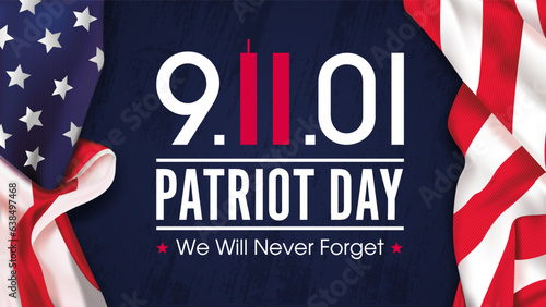 National Day of Prayer and Remembrance for the Victims of the Terrorist Attacks on 09.11.2001. Vector banner design 