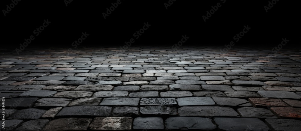 Monochrome with brick road and stone wall texture