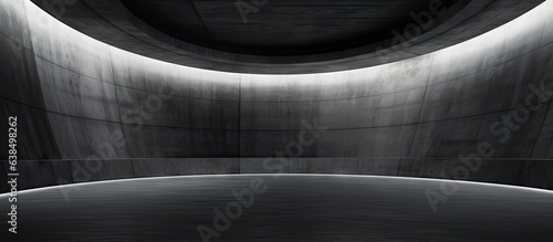 Abstract smooth an empty dark architectural interior