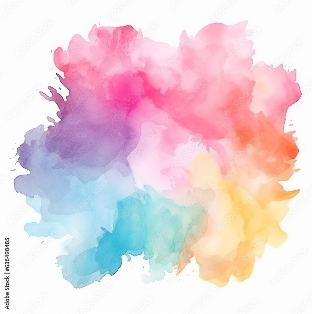 Colorful watercolor stain isolated on a white background AI