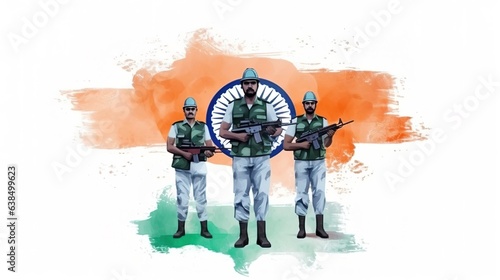 Indian airforce day with indian flag theam and indian solders, Generative ai. photo