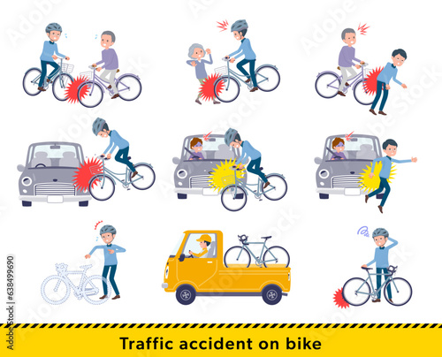 自転車事故に遭うお父さんのセット