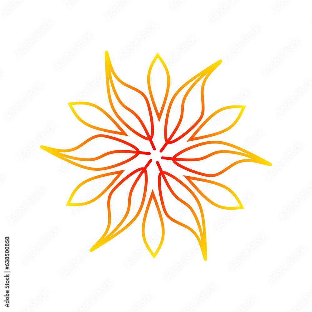 Geometric leaf icon over transparent background Geometric leaf icon over transparent background