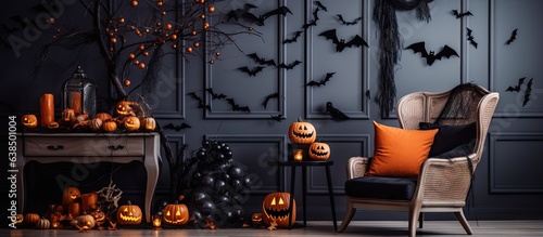 Creative Halloween decorations adding style to the room interior