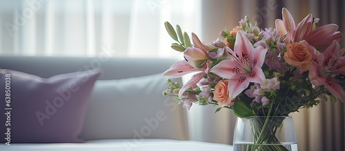 Flower decoration in hotel room