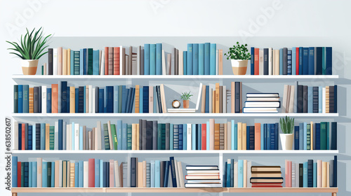 Office Bookshelf: A bookshelf filled with reference books and resources for employees to access