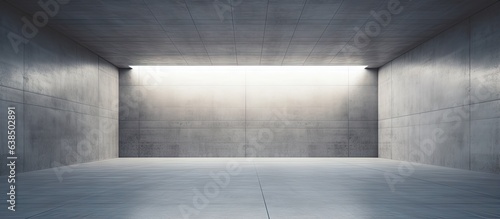 Empty concrete room with ceiling lighting illustration