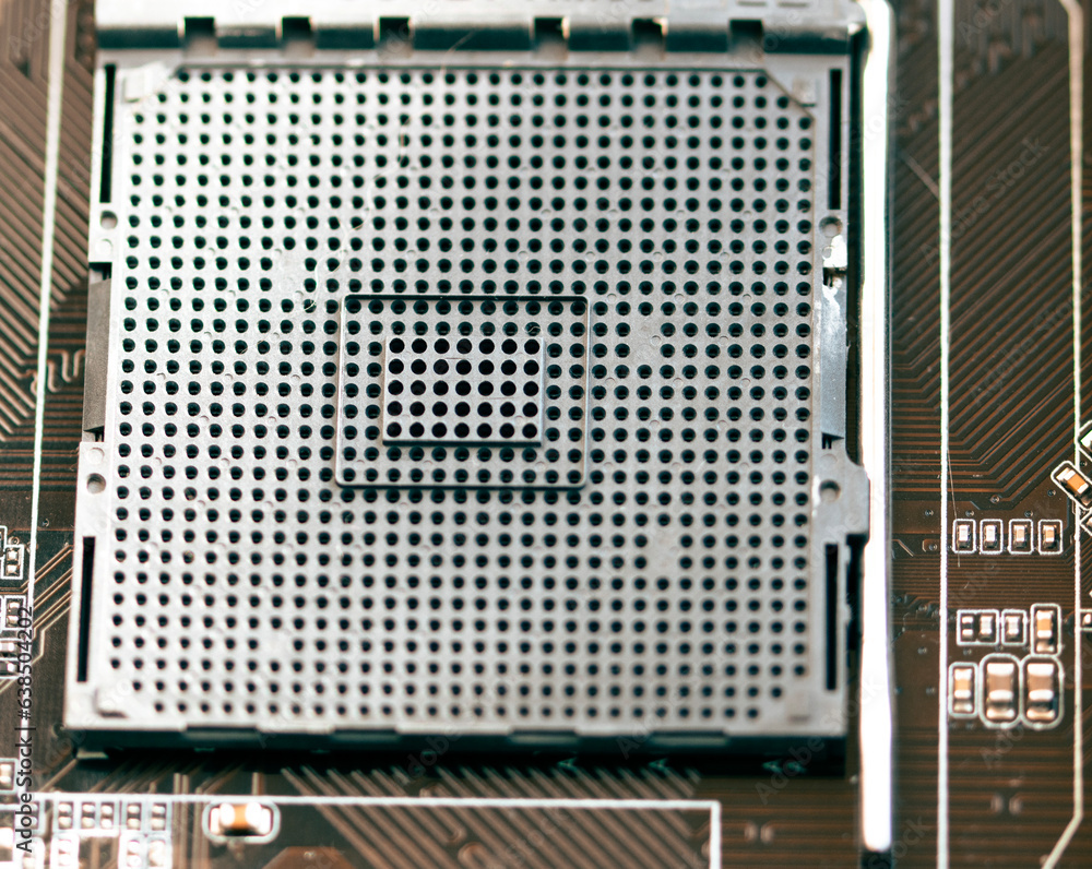 Elements of microchips in close-up. PCB Details Elements of microchips in close-up. PCB Details