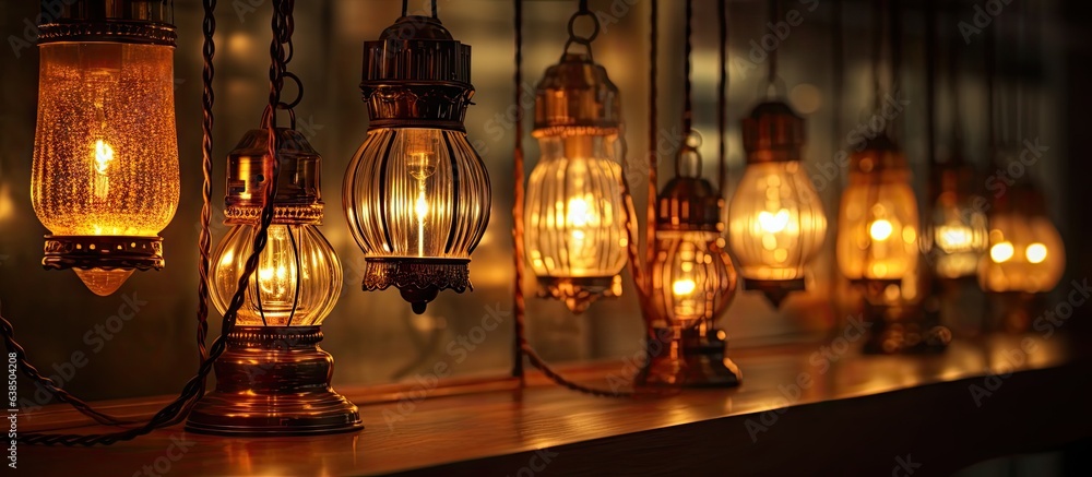 Vintage lamps providing ambient lighting in a cozy home setting