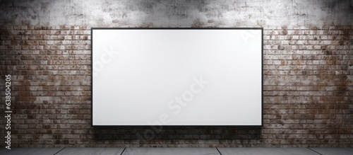 Loft interior background with space for text and empty picture on black brick wall template design